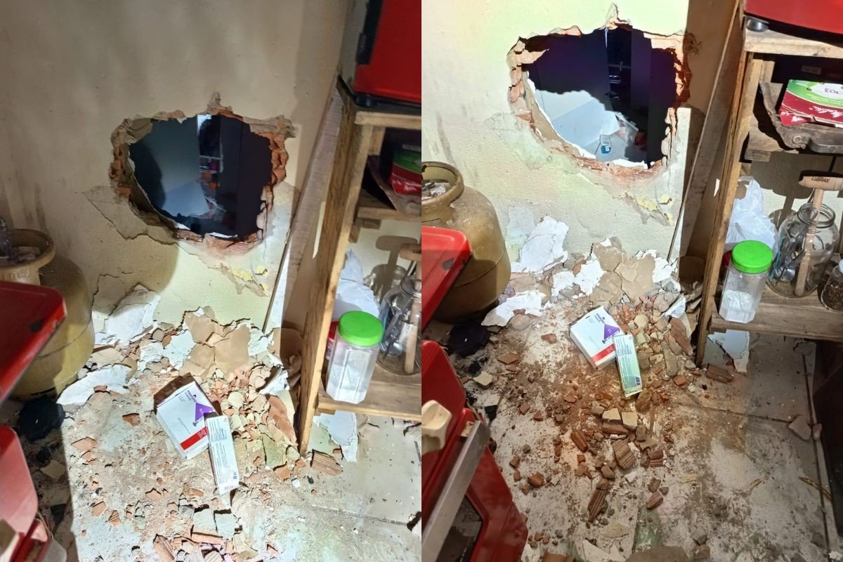 Criminosos quebram parede de farmácia e tentam furtar canetas emagrecedoras em Cuiabá