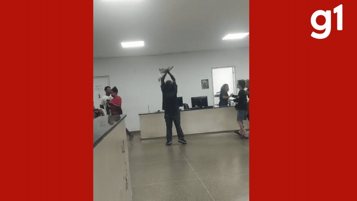 Vídeo: paciente é detido após quebrar equipamentos e agredir funcionária com muleta em UPA de Cuiabá